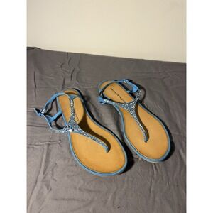 Women's 9 Chinese Laundry Blue Bedazzled Sandals